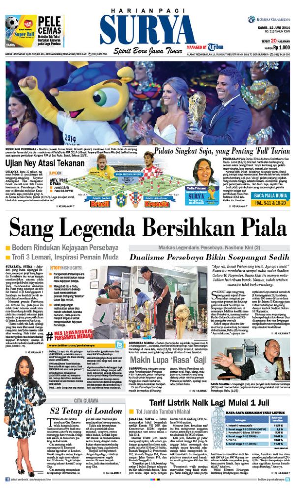Harian SURYA 12 Juni 2014 - #SavePersebaya