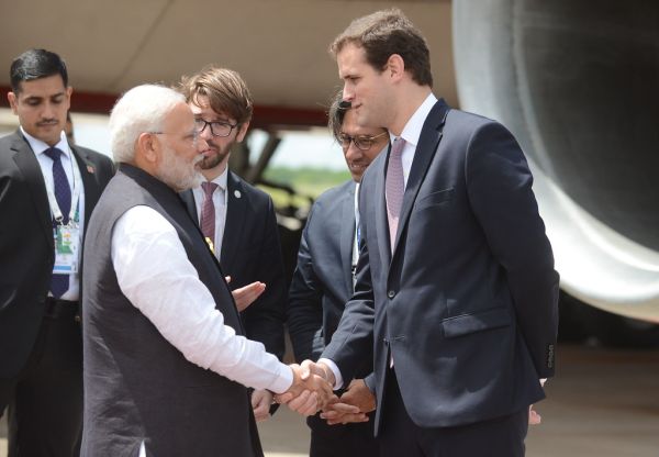 Llegada de Narendra Modi, primer ministro de India