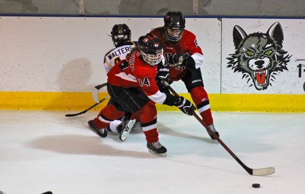 The 2012 Chicago Fury U14 AAA Girls Hockey Team vs Naperville Sabres Boys Pee Wee's in an exhibition game at Rocket Ice Arena in Naperville, Illinois on February 22nd, 2013.