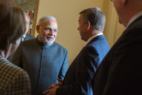 Speaker John Boehner welcomes Prime Minister Narendra Modi of India to the U.S. Capitol.
