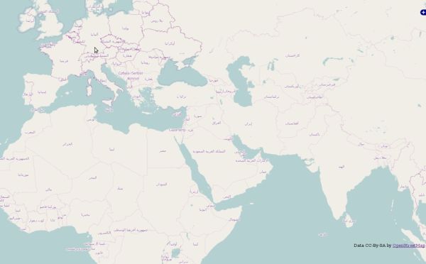 world map in Arabic