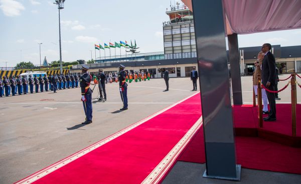 President Kagame bids farewell to Indian Prime Minister Narendra Modi as he departs Rwanda marking the end of his two day State Visit | Kigali, 24 July 2018