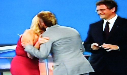 Charlize Theron and David Beckam kiss, Final Draw, FIFA 2010 World Cup