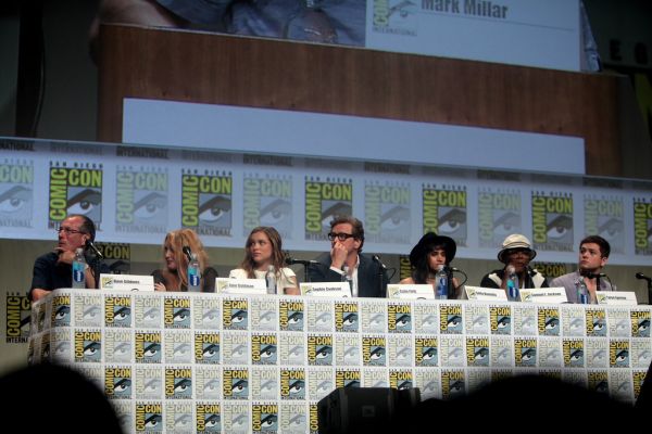 Dave Gibbons, Jane Goldman, Sophie Cookson, Colin Firth, Sofia Boutella, Samuel L. Jackson & Taron Egerton