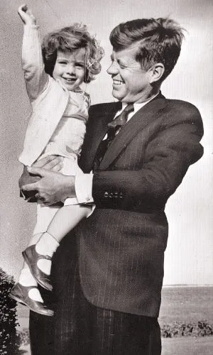 President John F. Kennedy and daughter Caroline, 2 in Hyannisport,