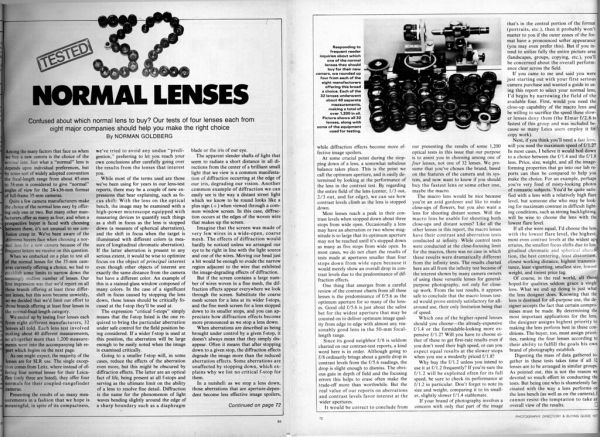 32 Normal Lenses Test 1977