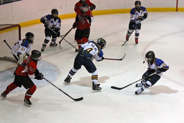 The 2012 Chicago Fury U14 AAA Girls Hockey Team vs Naperville Sabres Boys Pee Wee's in an exhibition game at Rocket Ice Arena in Naperville, Illinois on February 22nd, 2013.