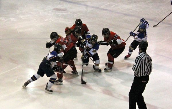 The 2012 Chicago Fury U14 AAA Girls Hockey Team vs Naperville Sabres Boys Pee Wee's in an exhibition game at Rocket Ice Arena in Naperville, Illinois on February 22nd, 2013.