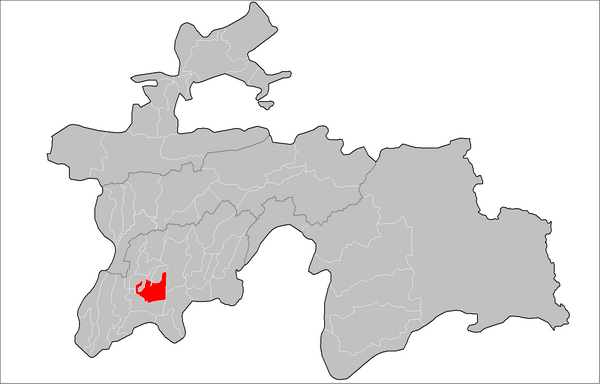 Location of Vakhsh District in Tajikistan