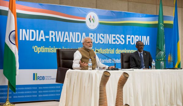 President Kagame and Prime Minister Narendra Modi of India attend the India-Rwanda Business Forum | Kigali, 24 July 2018