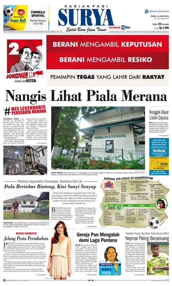 Harian SURYA 11 Juni 2014 - #SavePersebaya