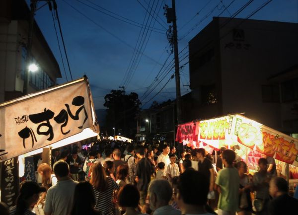 festival street blocked off for pedestrians