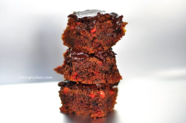 strawberry chocolate chip cookie dough brownie ~totcupcakes.com~