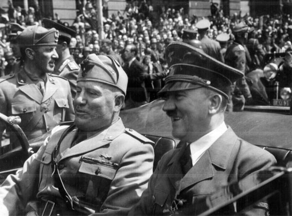 Adolf Hitler and Benito Mussolini in Munich, Germany
