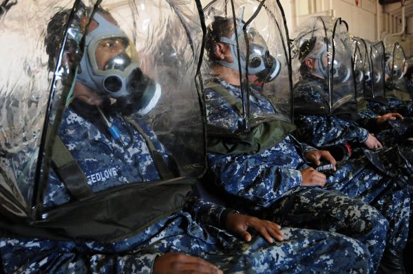 Mask testing aboard the USS Ronald Reagan [Image 1 of 2]