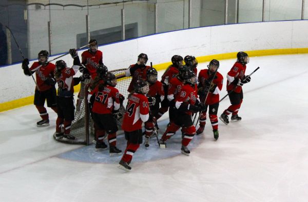 The 2012 Chicago Fury U14 AAA Girls Hockey Team vs Naperville Sabres Boys Pee Wee's in an exhibition game at Rocket Ice Arena in Naperville, Illinois on February 22nd, 2013.