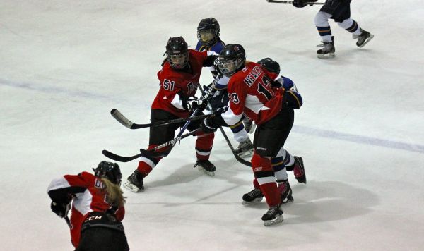 The 2012 Chicago Fury U14 AAA Girls Hockey Team vs Naperville Sabres Boys Pee Wee's in an exhibition game at Rocket Ice Arena in Naperville, Illinois on February 22nd, 2013.