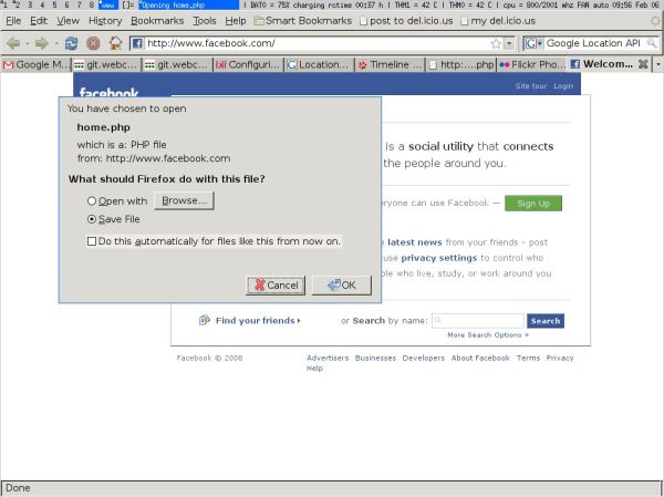 Facebook malfunction
