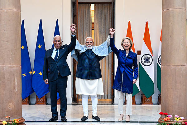 António Costa, Narendra Modi, and Ursula von der Leyen in India - 2026
