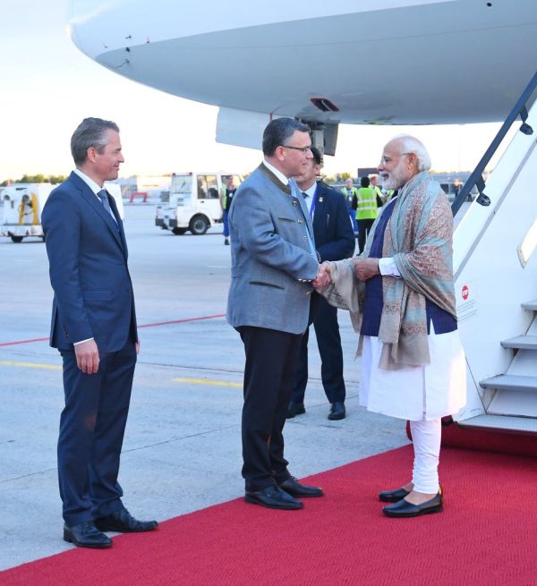 Prime Minister Shri Narendra Modi landed in Munich to participate in the G-7 Summit