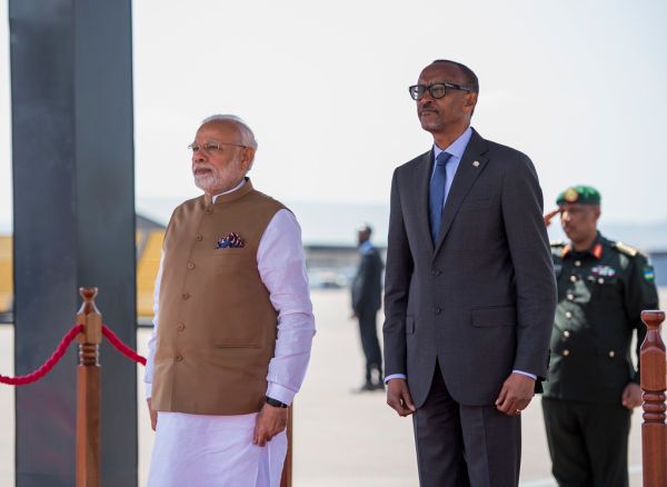 President Kagame bids farewell to Indian Prime Minister Narendra Modi as he departs Rwanda marking the end of his two day State Visit | Kigali, 24 July 2018