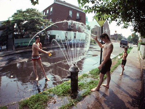 Marty & Randy at The Johnny Pump - hydrant fireplug 1978 70s
