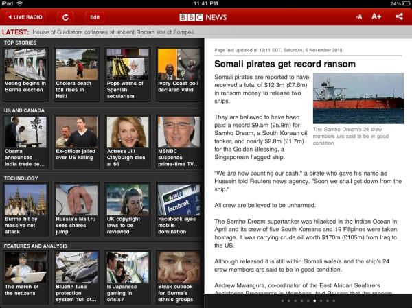 BBC News iPad app
