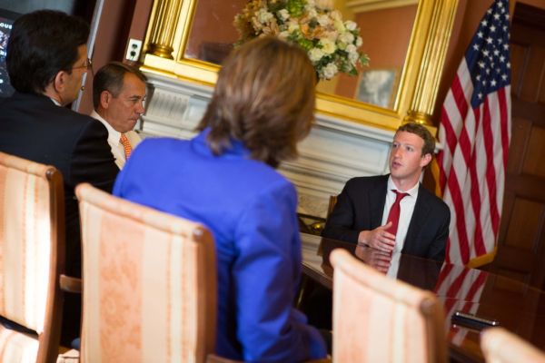 Speaker John Boehner, Majority Leader Eric Cantor, and House Republican Conference Chair Cathy McMorris Rodgers meet with Mark Zuckerberg, Chairman and CEO of Facebook, Inc.