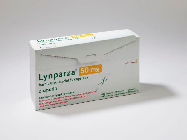 Lynparza packaging, brand name of Olaparib, a cancer treatment