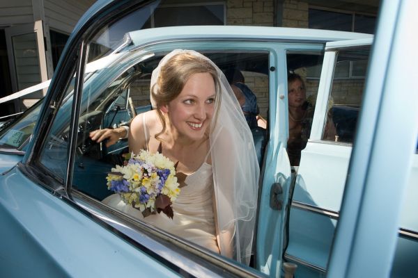 Hannah arriving at church