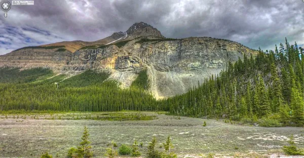 Google Street View - Pan-American Trek - Icefields Parkway!