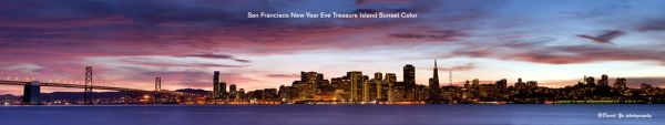 San Francisco New Year Eve Treasure Island Sunset Color
