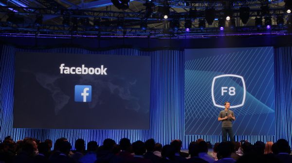 Mark Zuckerberg on stage at Facebook's F8 Developers Conference 2015