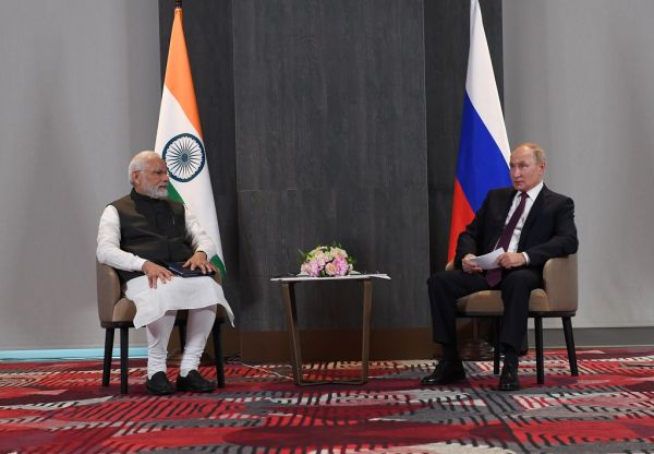 Prime Minister Shri Narendra Modi met H. E. Mr. Vladimir Putin, President of Russia on sidelines of the SCO Summit in Samarkand