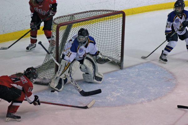 The 2012 Chicago Fury U14 AAA Girls Hockey Team vs Naperville Sabres Boys Pee Wee's in an exhibition game at Rocket Ice Arena in Naperville, Illinois on February 22nd, 2013.