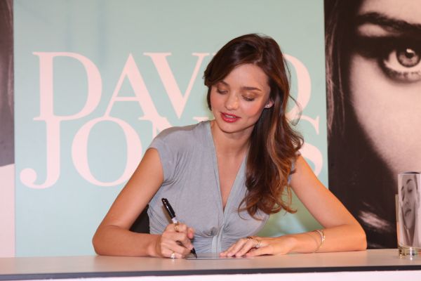 David Jones Fashion Ambassador Miranda Kerr in store book signing, Kora Organics