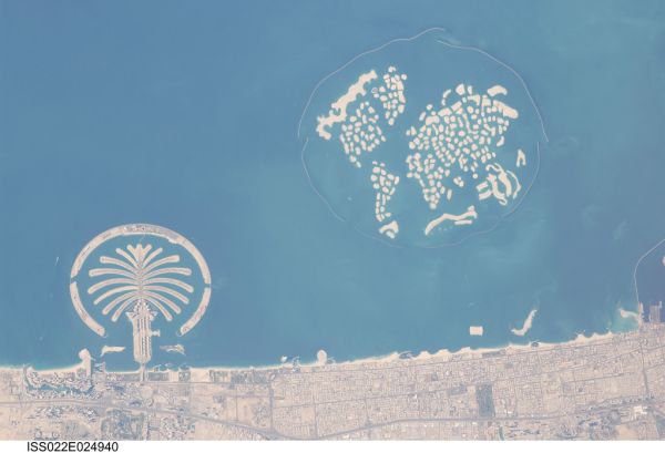 Palm Island, World Island, Dubai, United Arab Emirates (NASA, International Space Station Science, 01/13/10)