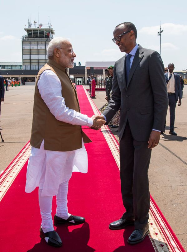 President Kagame bids farewell to Indian Prime Minister Narendra Modi as he departs Rwanda marking the end of his two day State Visit | Kigali, 24 July 2018