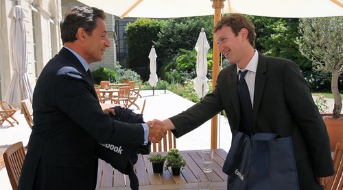 Mark Zuckerberg elysee france Nicolas Sarkozy e-G8