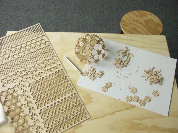 laser cut geodesic test assemble