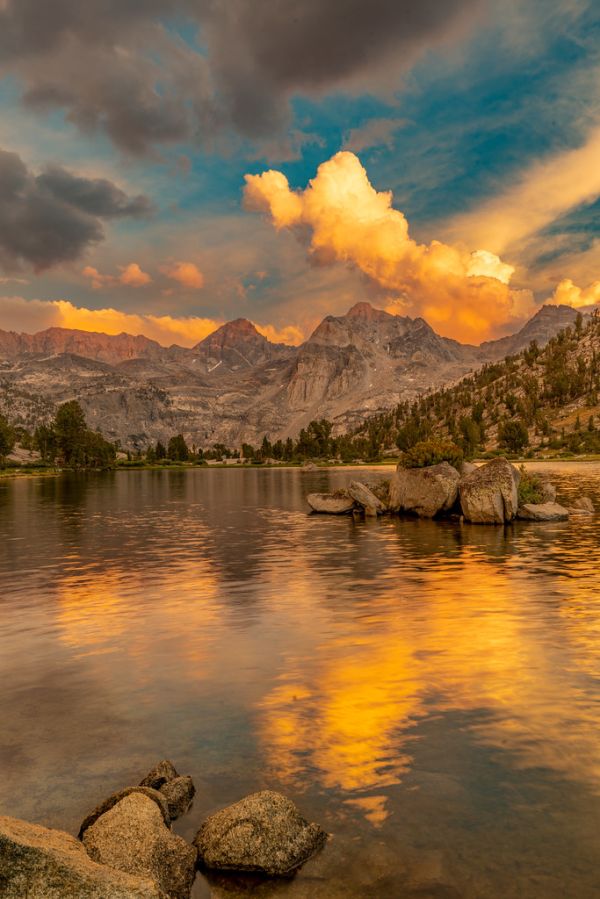 Rae Lakes Sunset, John Muir Trail, California
