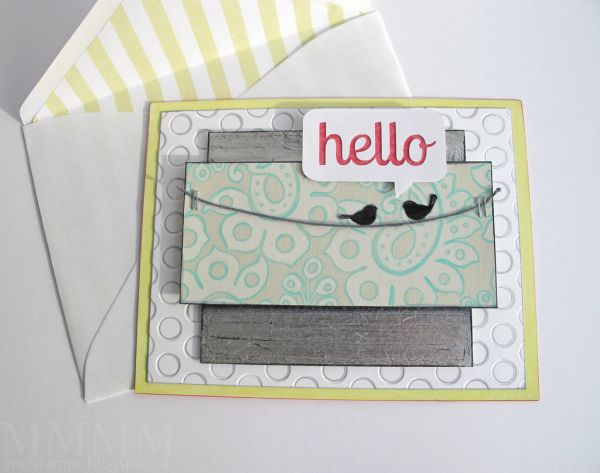 traced doodling hello card