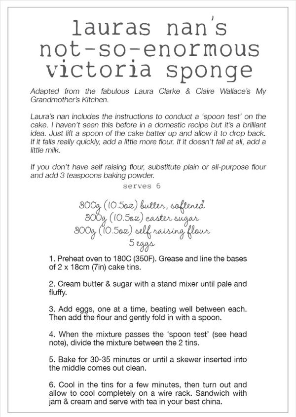nan's victoria sponge cake recipe