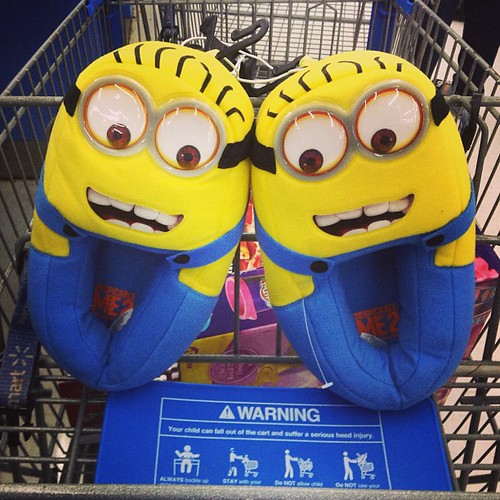 Minion Slippers at Walmart on $9.97 with Googley eyes! Of Course Mike Mozart bought a pair! http://www. Youtube.com/TheToyChannel