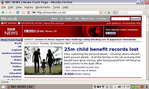 BBC News on an Asus EEE PC