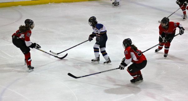 The 2012 Chicago Fury U14 AAA Girls Hockey Team vs Naperville Sabres Boys Pee Wee's in an exhibition game at Rocket Ice Arena in Naperville, Illinois on February 22nd, 2013.