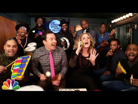 Jimmy Fallon, Adele &amp; The Roots Sing "Hello" (w/Classroom Instruments)