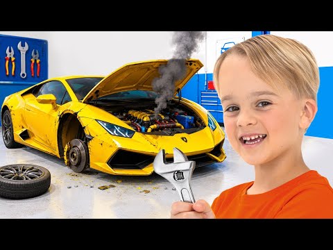 Kids ride on toy cars - Funny Car Service Adventure