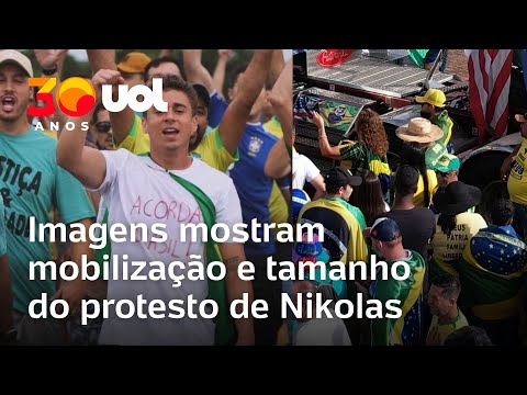 Caminhada de Nikolas: Imagens aéreas mostram mobilização e tamanho do protesto