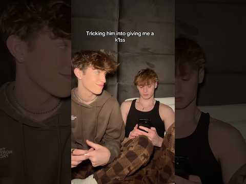 tricking my boyfriend into giving me a kiss #kiss #couple #couplegoal #gay #lgbt #shorts